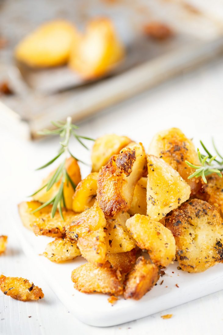 Golden english roasted potatoes
